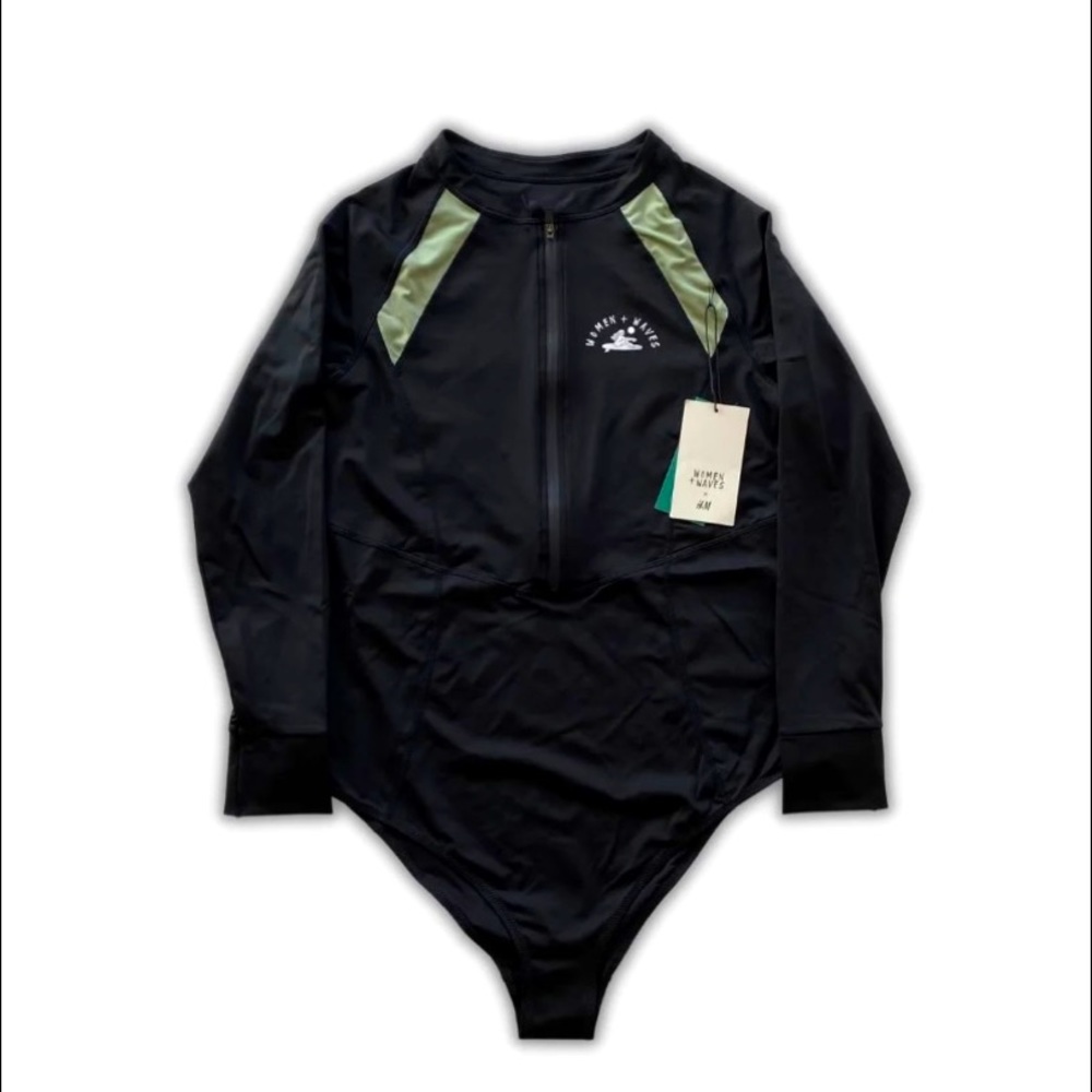 H&M Black and Green Women Swim One Piece - Picture 6 of 12